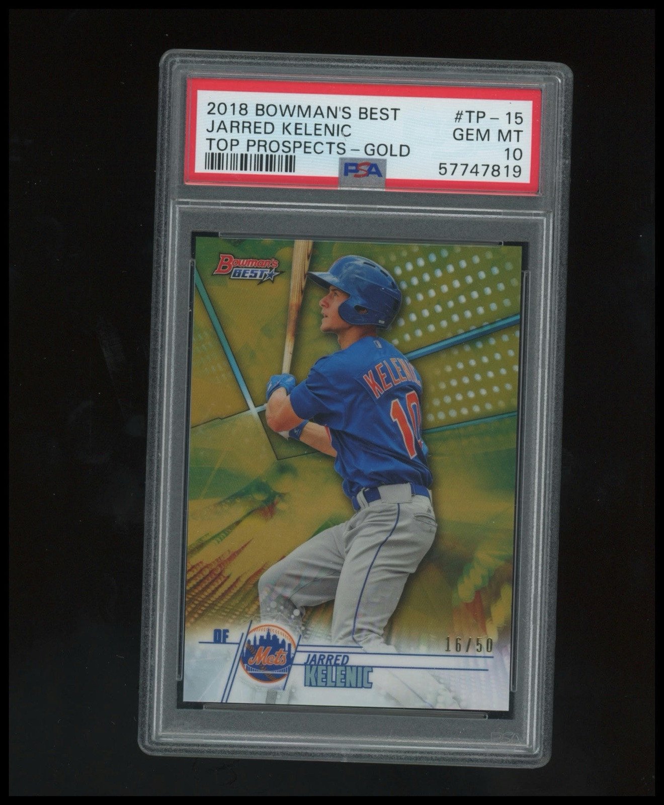 2018 Bowman's Best Jarred Kelenic Top Prospects RC Gold Refractor #16/50 PSA 10
