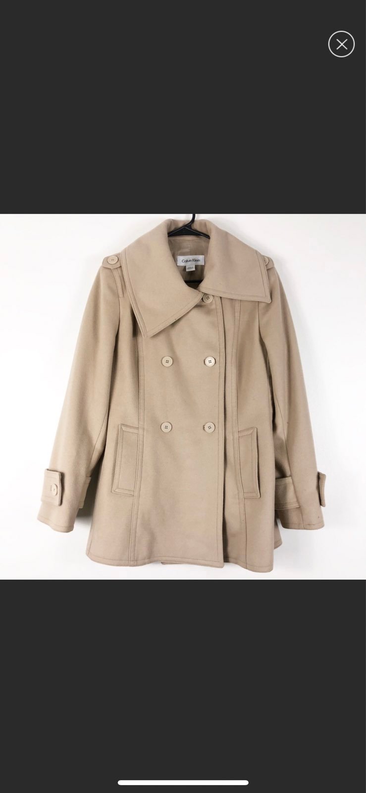 Calvin Klein Beige Cashmere Blend Coat