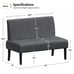 2 Seater Armless Mini Small Sofa Corduroy Compact Loveseat Couch for Small Space