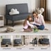 2 Seater Armless Mini Small Sofa Corduroy Compact Loveseat Couch for Small Space