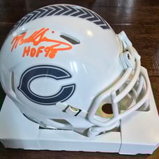 Mike Singletary signed Chicago Bears Salute To Service Mini Helmet with HOF 98