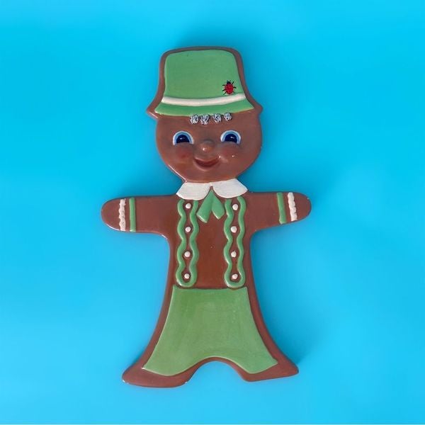 Vintage Arners ceramic gingerbread man home wall decor kawaii cute cottage