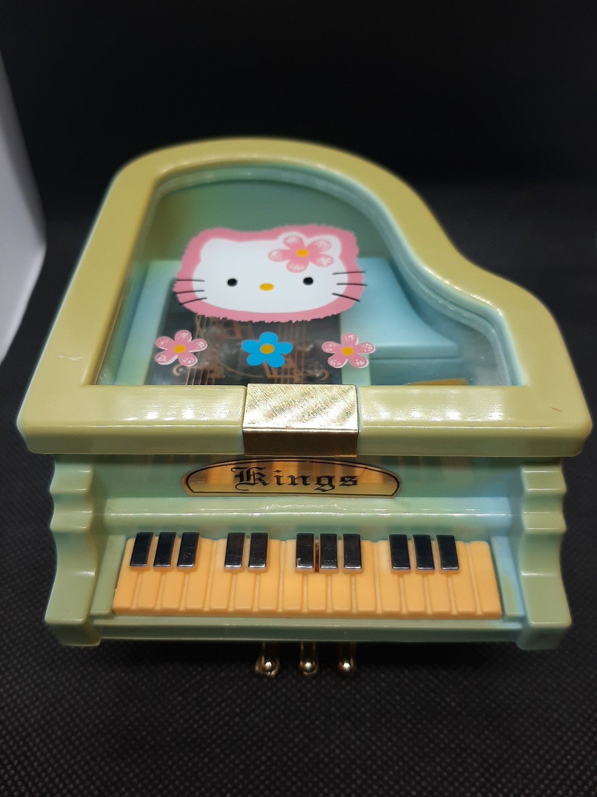 Vintage Hello Kitty Kings Grand Piano Wind-up Music and Jewelry Box Rare Works!