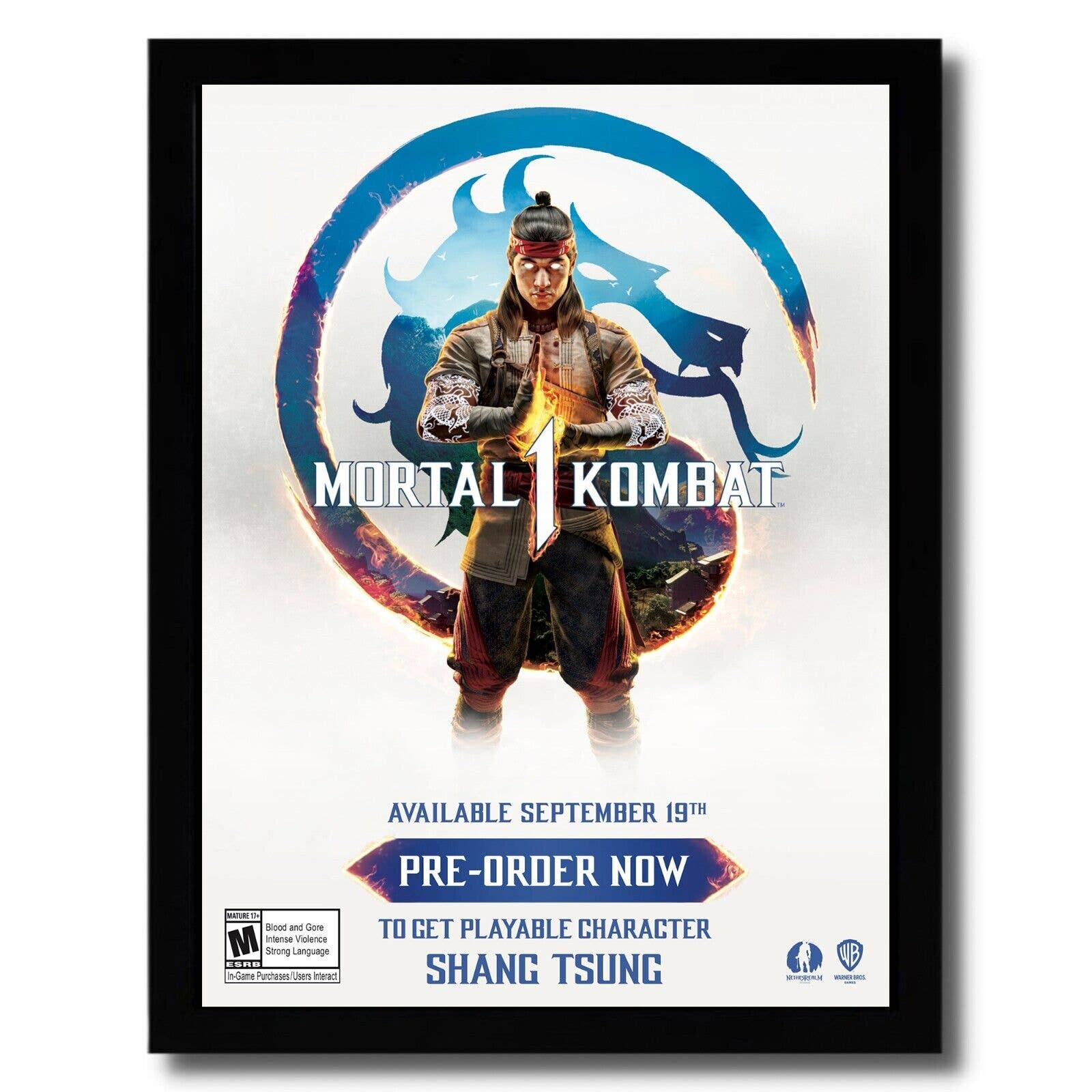 2023 Mortal Kombat 1 Framed Print Ad/Poster PS5 Xbox Series X Video Game Art