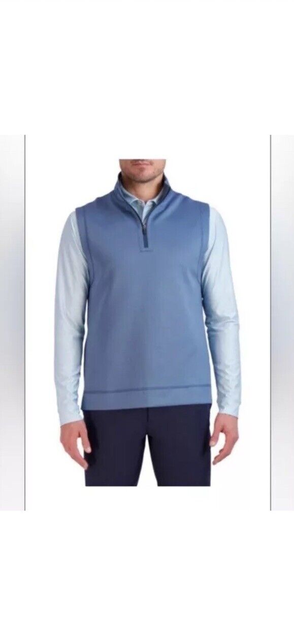 Hickey Freeman Golf 1/4 Zip Vest - NWT - Size Medium Color Denim