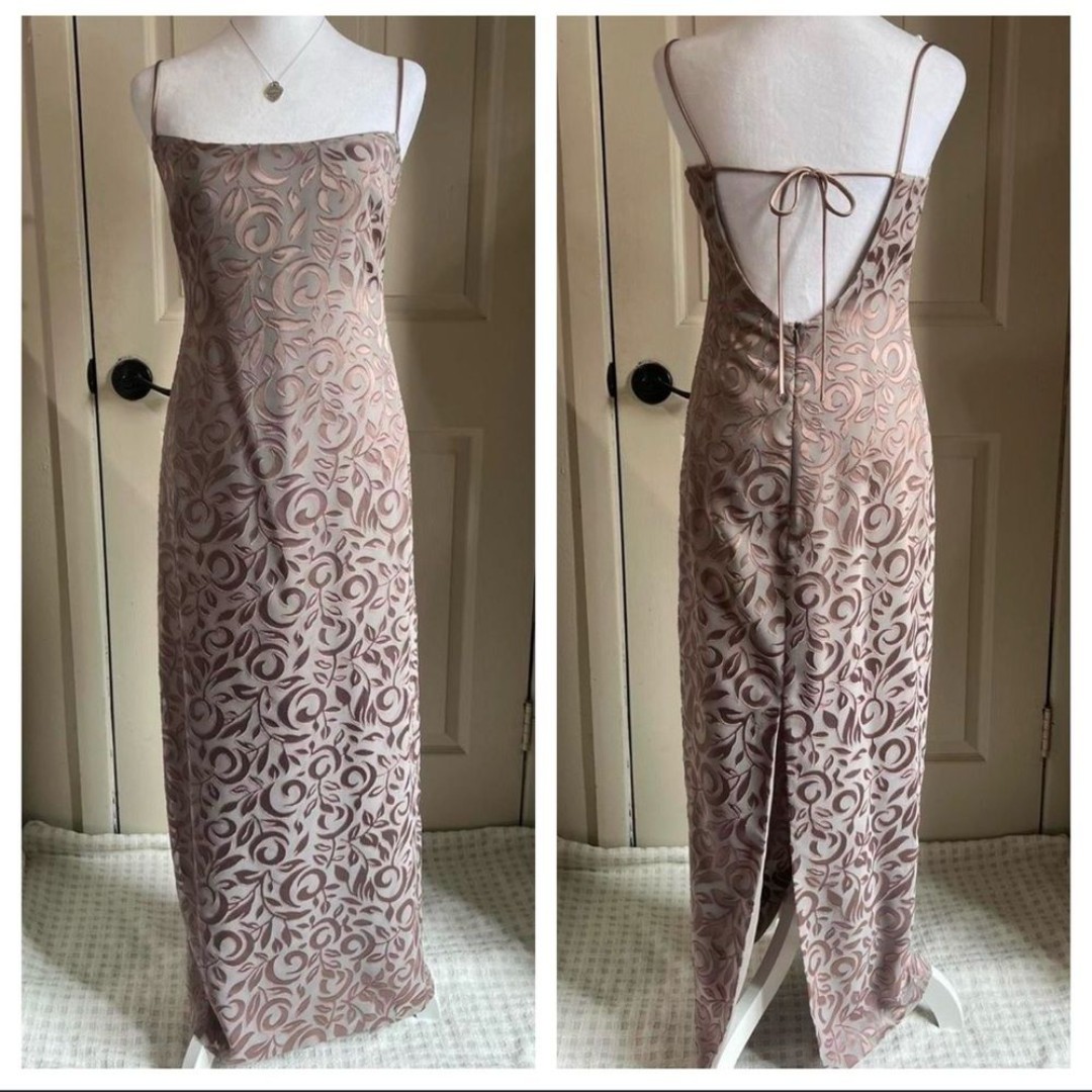 Vintage 90s Laundry Shelli Segal Long back Slit Formal Y2K Made in USA Size 4P