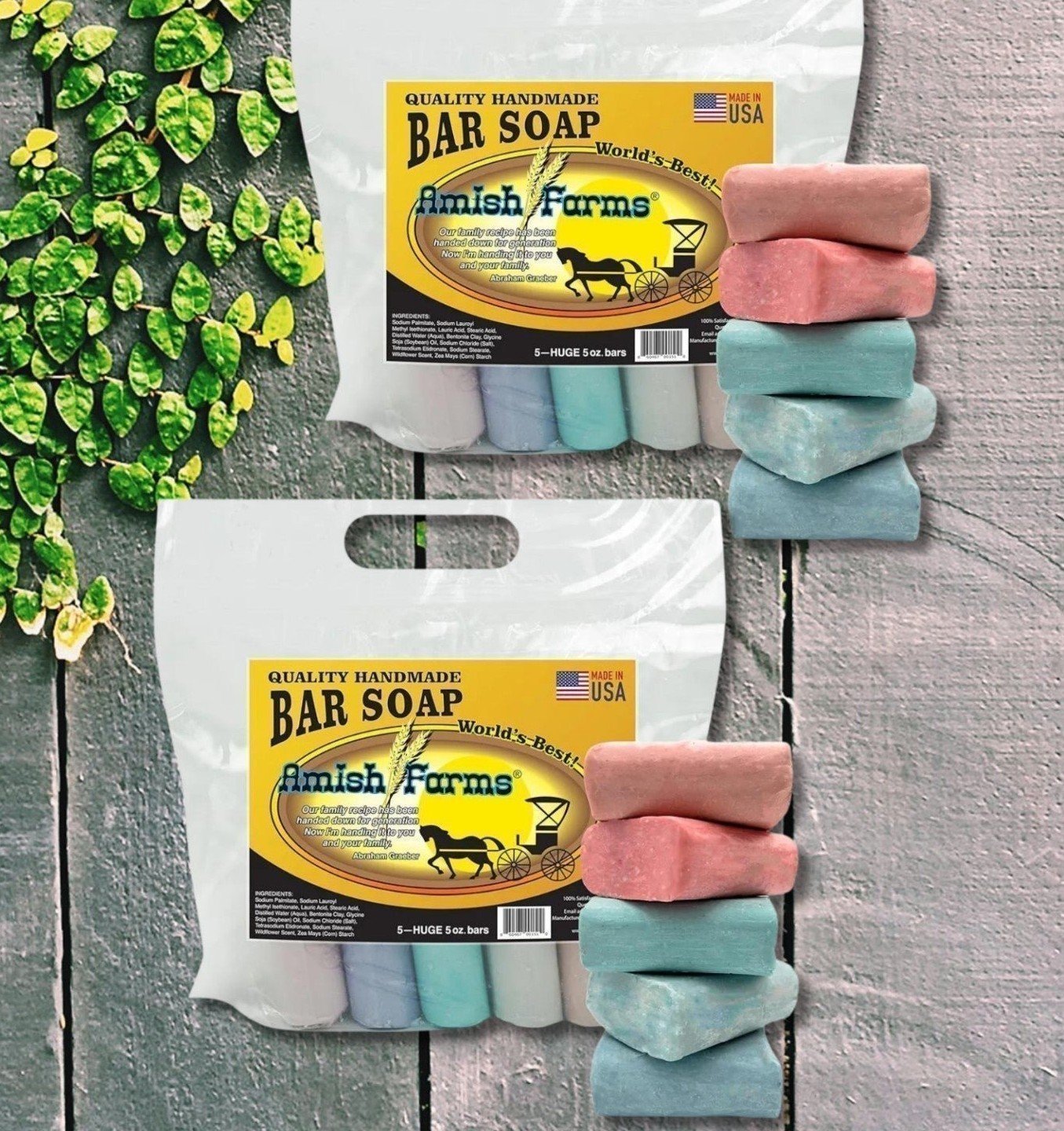 10 Bars Natural Hair & Body Soap Bars, 5 oz. Each