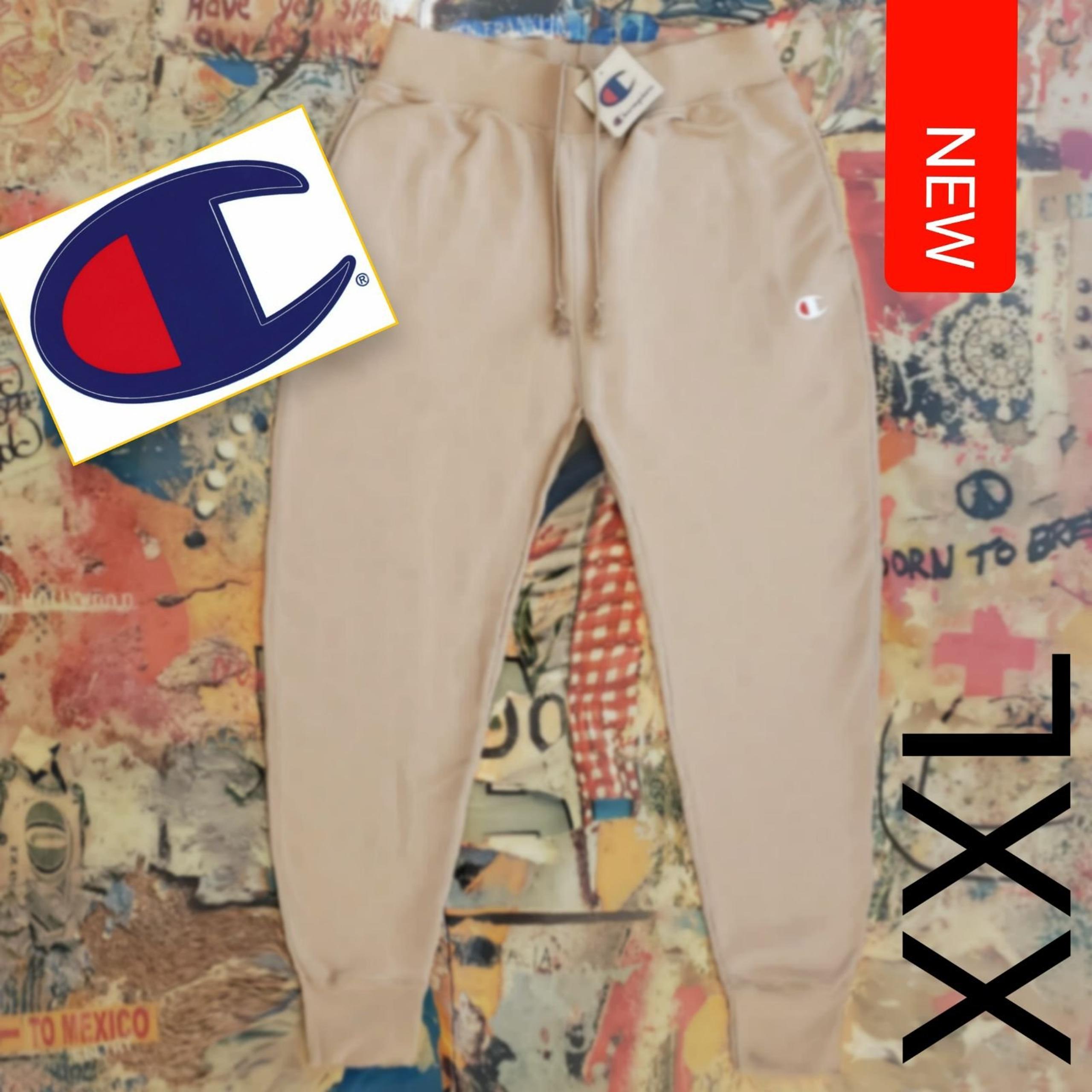 $75 New Champion Mens Khaki Premium Reverse Weave Fleece Joggers! XXL