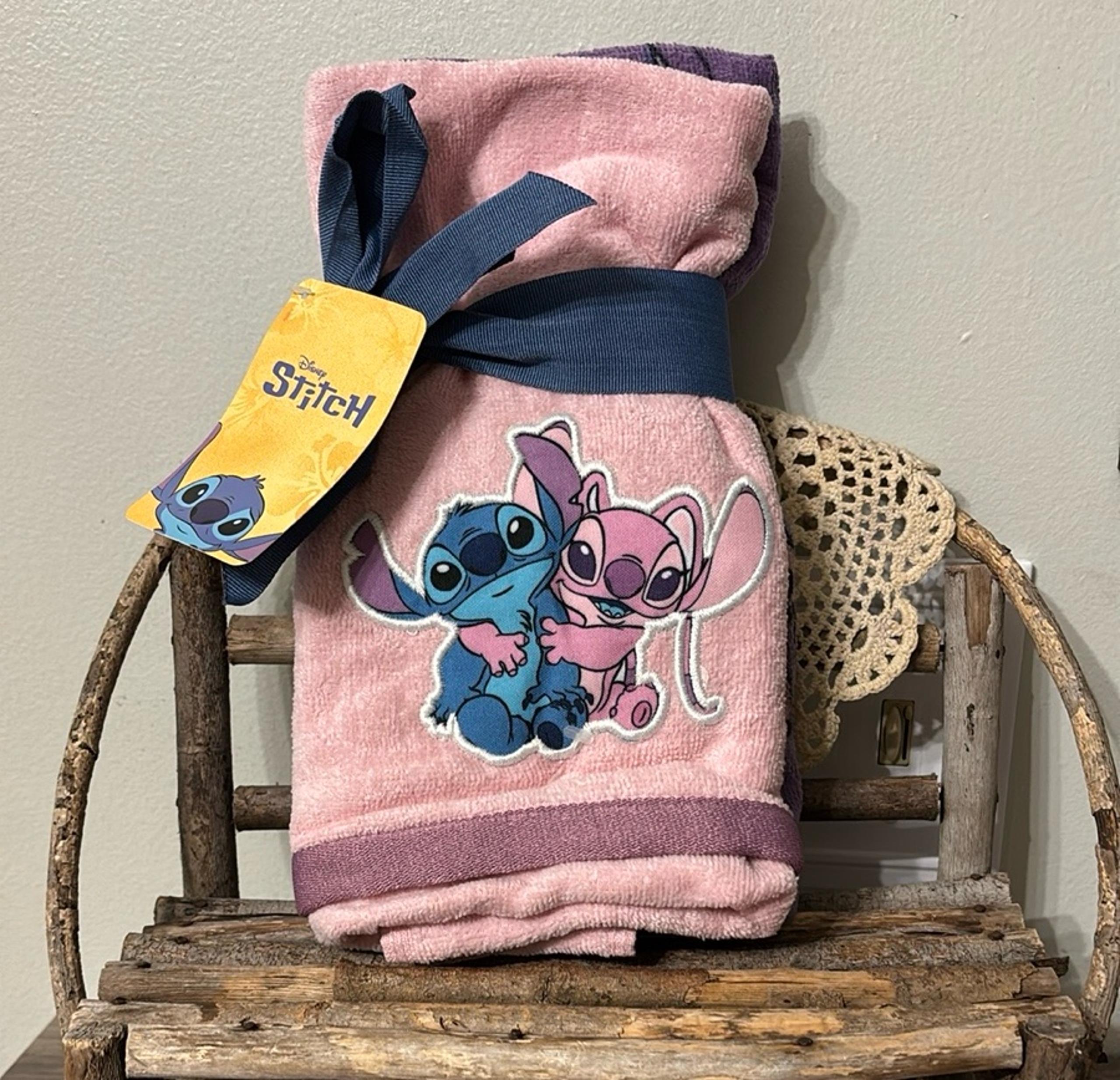 Disney Angel and Stitch Set of 2  HAND TOWELS NWT