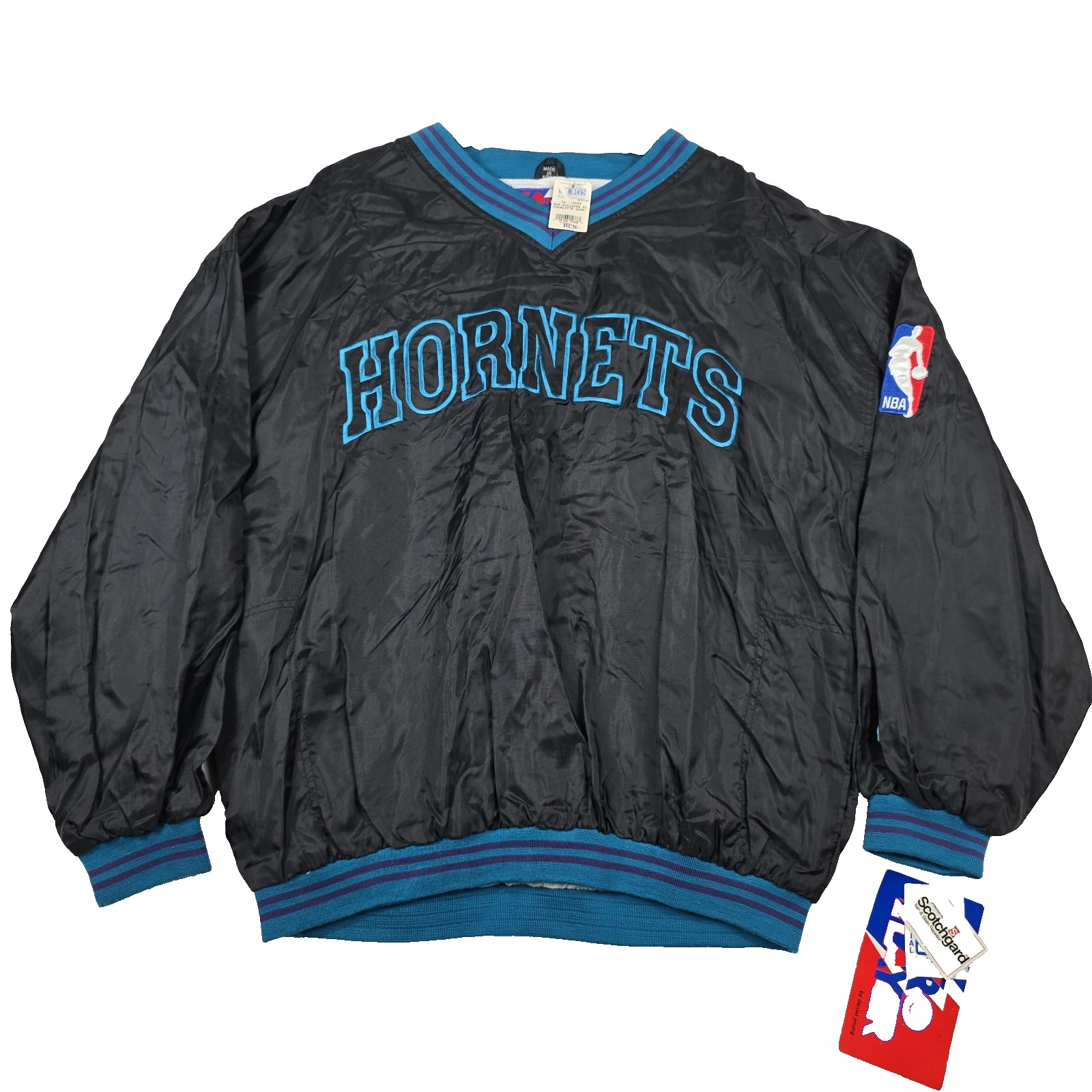 Charlotte Hornets Pro Player Jacket NBA Windbreaker Large Vintage Pullover New