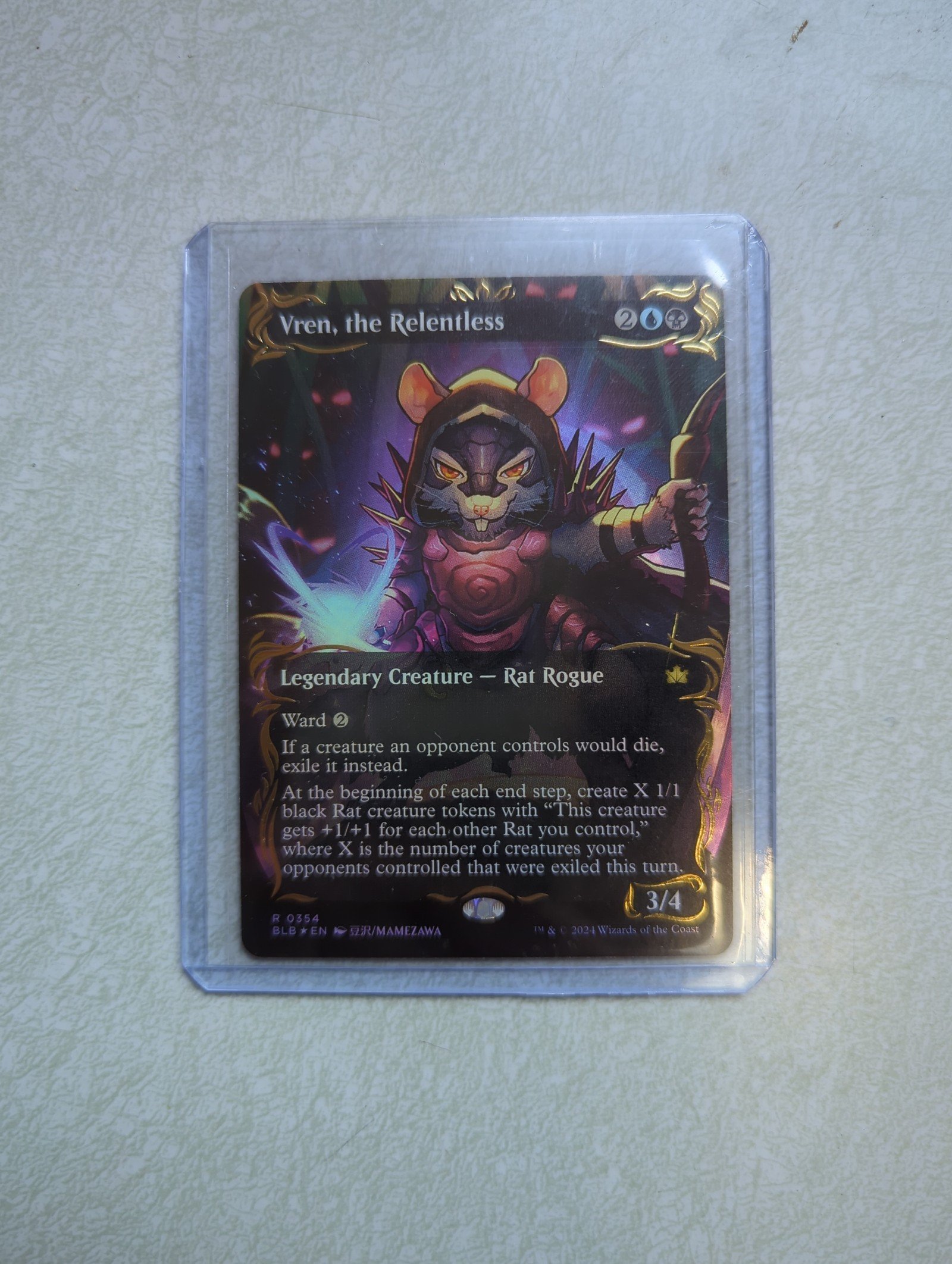 MTG BORDERLESS RAISED FOIL Vren, the Relentless