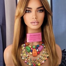 Celebrity brown balayage golden blonde h.d freepart lace front 360 wig
