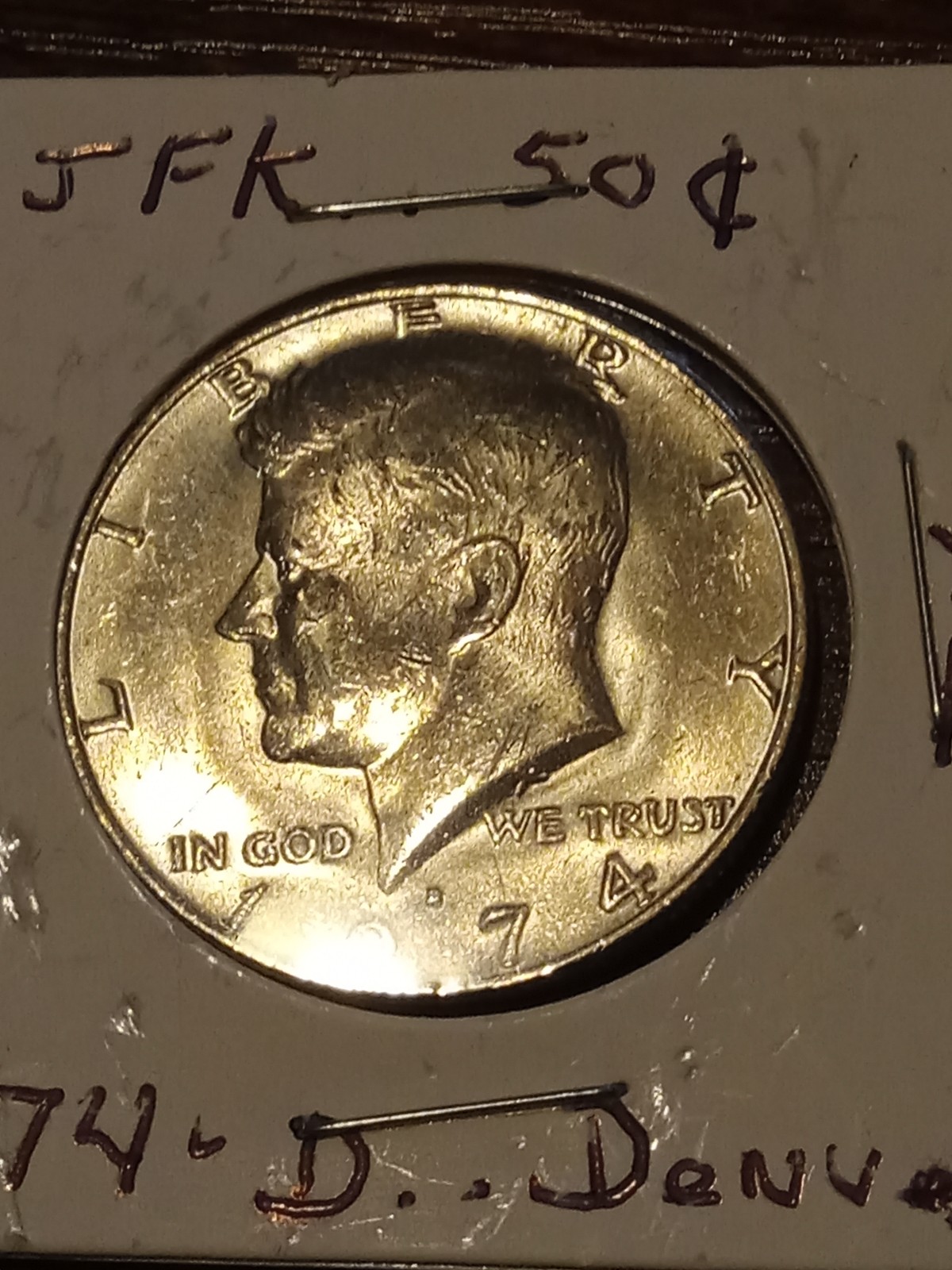 1974-D xf ,unc JFK half dollar