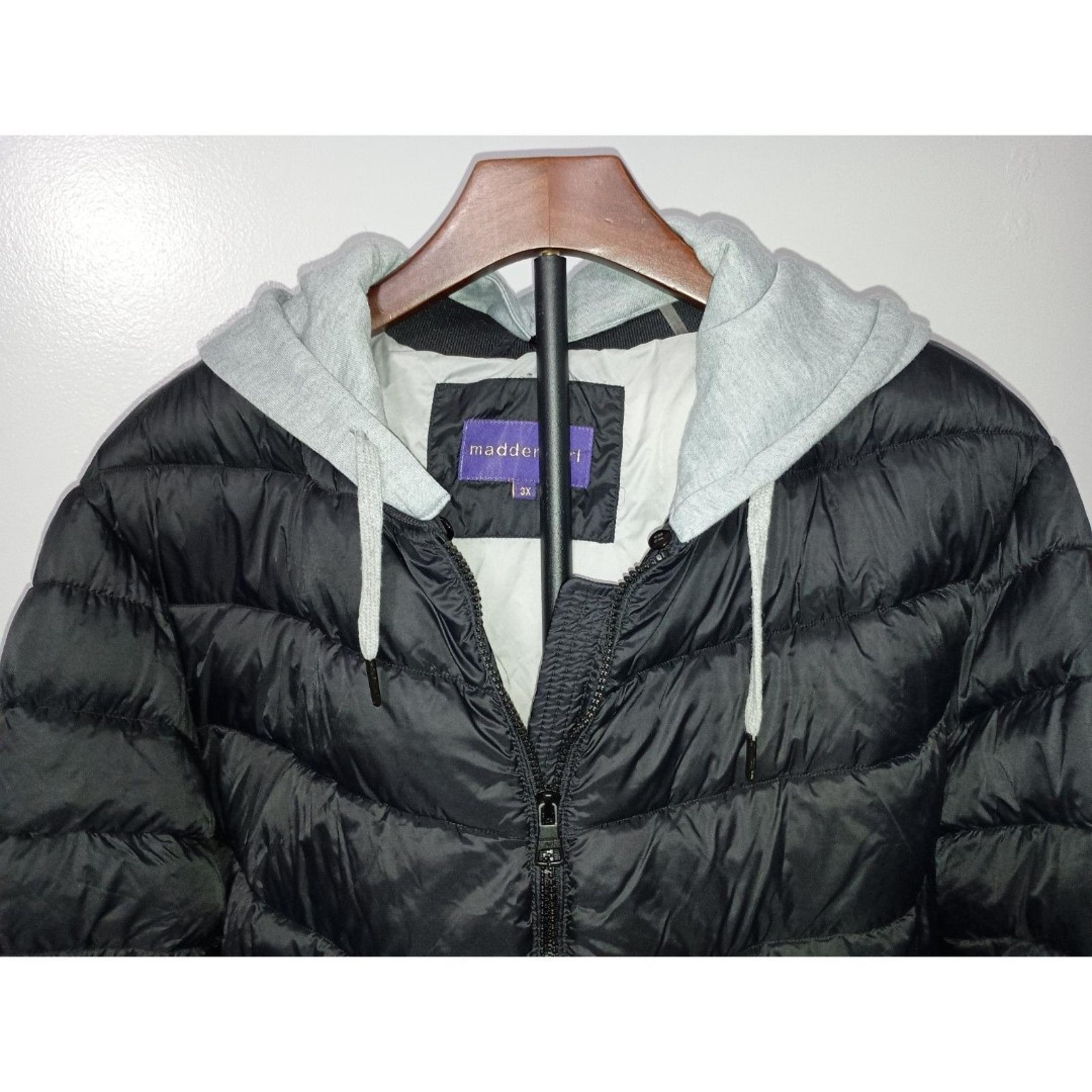 MADDEN GIRL, Black Puffer Jacket with Fleece Hoodie , Size 3X