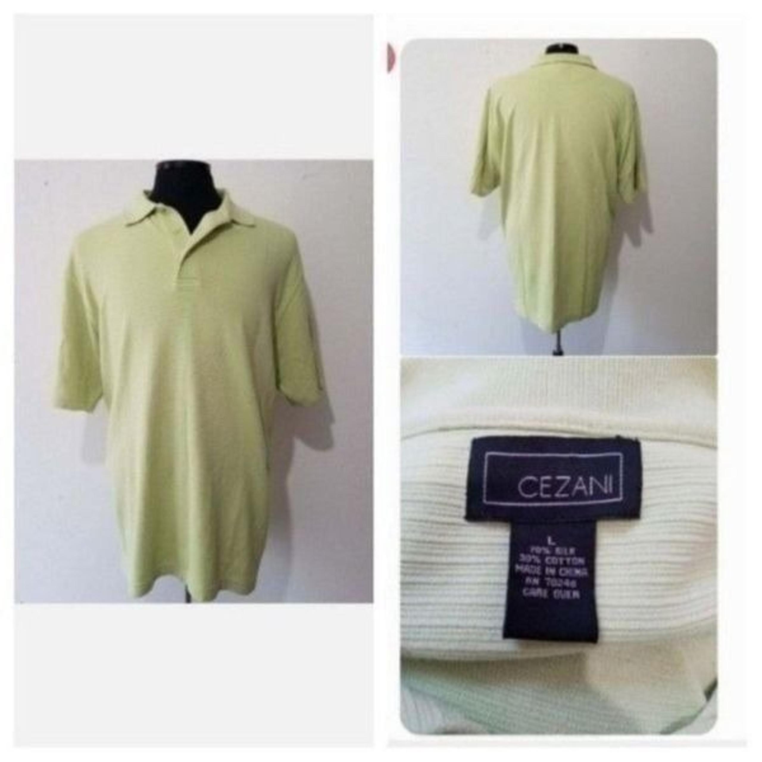 Cezani mens large polo shirt. Light green