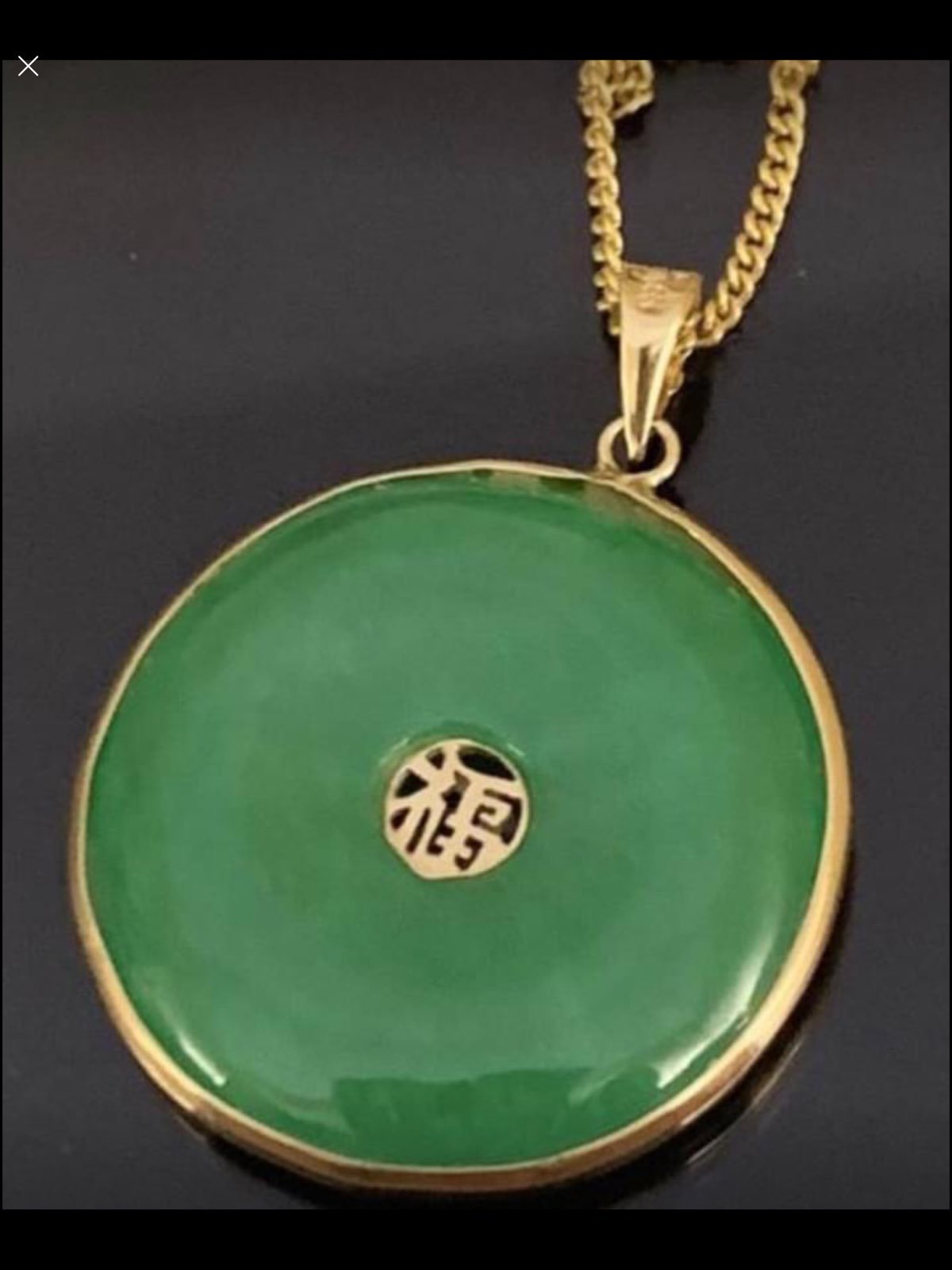 14k Solid Yellow Gold Natural Green Jade