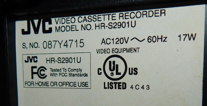 JVC HR-S2901U SVHS HIFH VCR