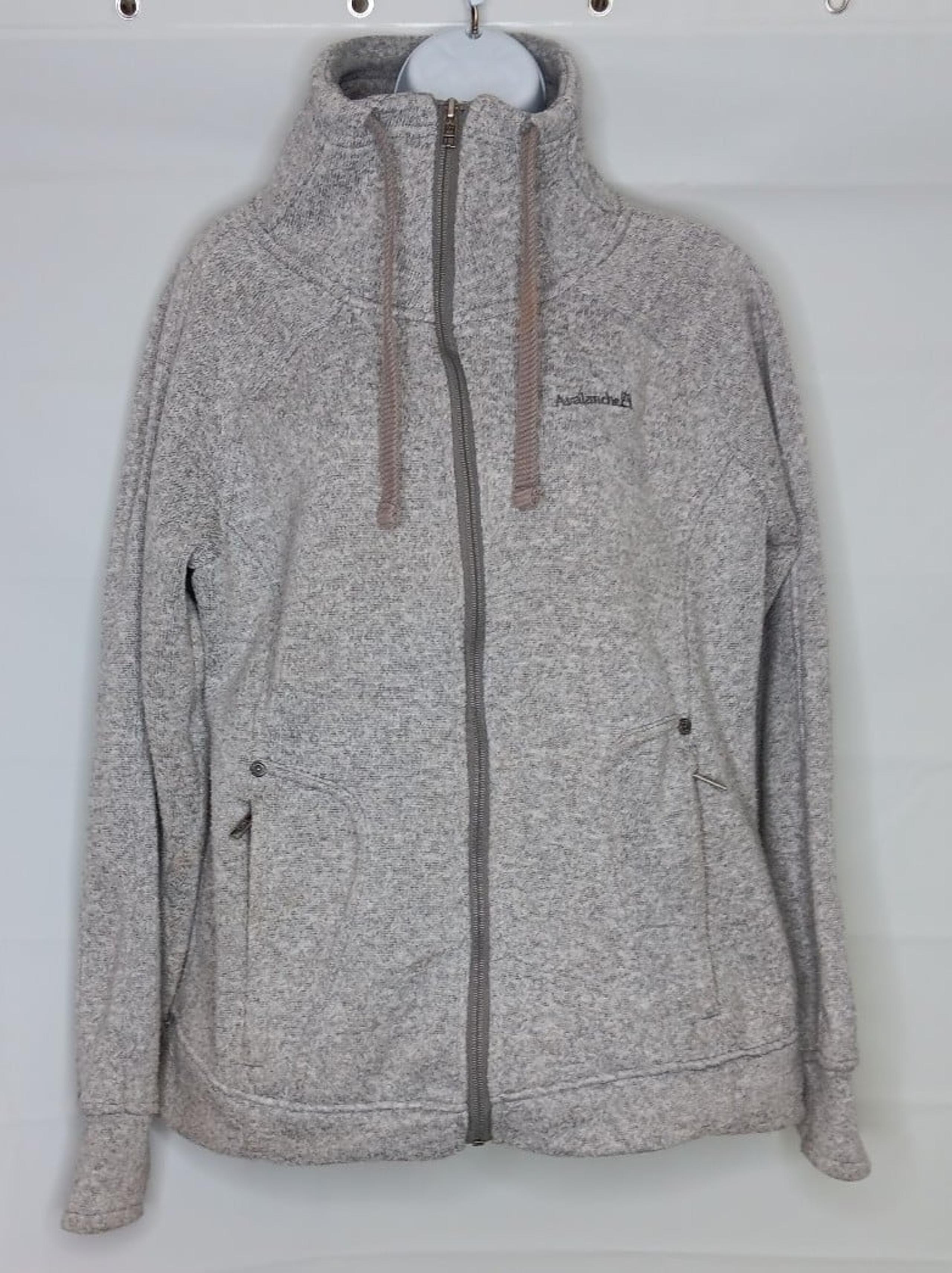 Sweater Women Lg Knit Fleece SweaterJacket Hipster Preppie!! - Avalanche