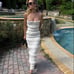 House of Cb SOLANA IVORY SEQUIN PLEAT MAXI DRESS. Size XL