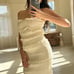 House of Cb SOLANA IVORY SEQUIN PLEAT MAXI DRESS. Size XL