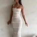 House of Cb SOLANA IVORY SEQUIN PLEAT MAXI DRESS. Size XL