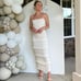 House of Cb SOLANA IVORY SEQUIN PLEAT MAXI DRESS. Size XL