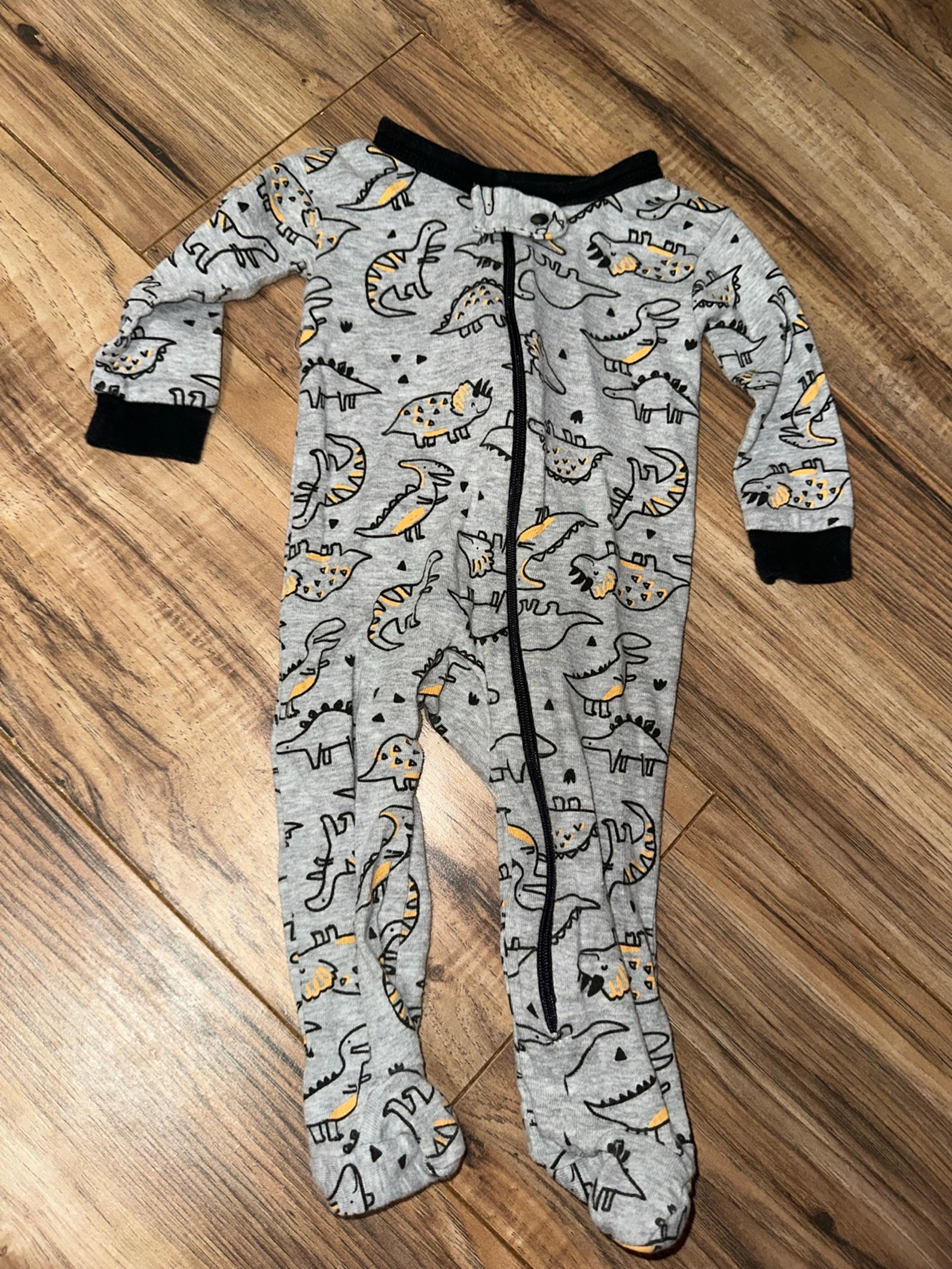Gerber gray dinosaur footie zip sleeper