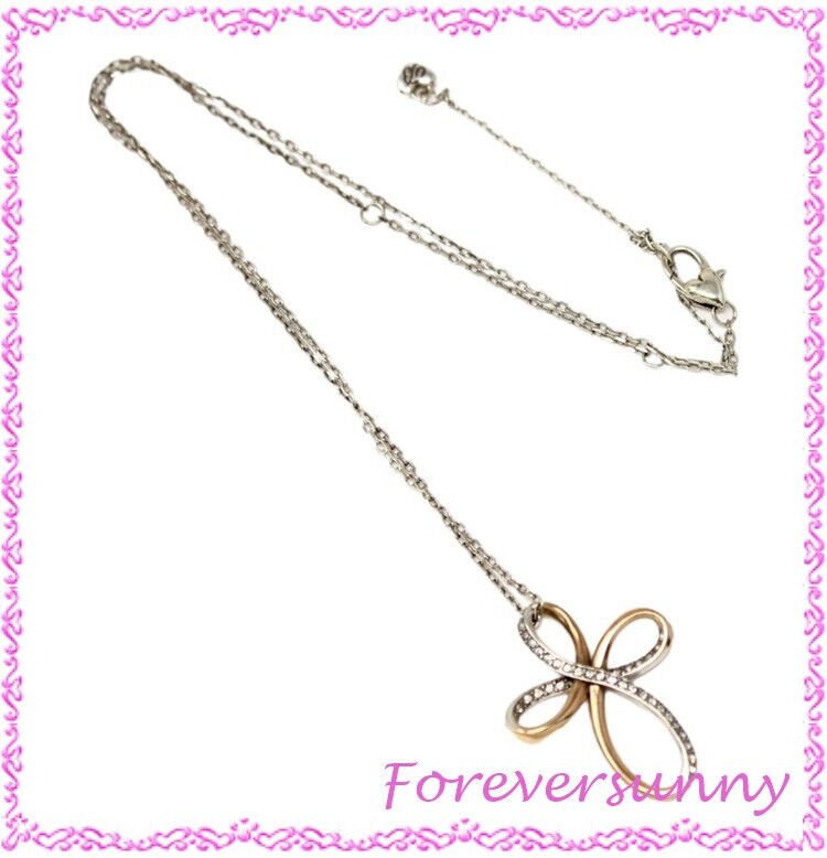 Brighton Neptune's Cross Two Tone Crystal Retired Pendant Necklace