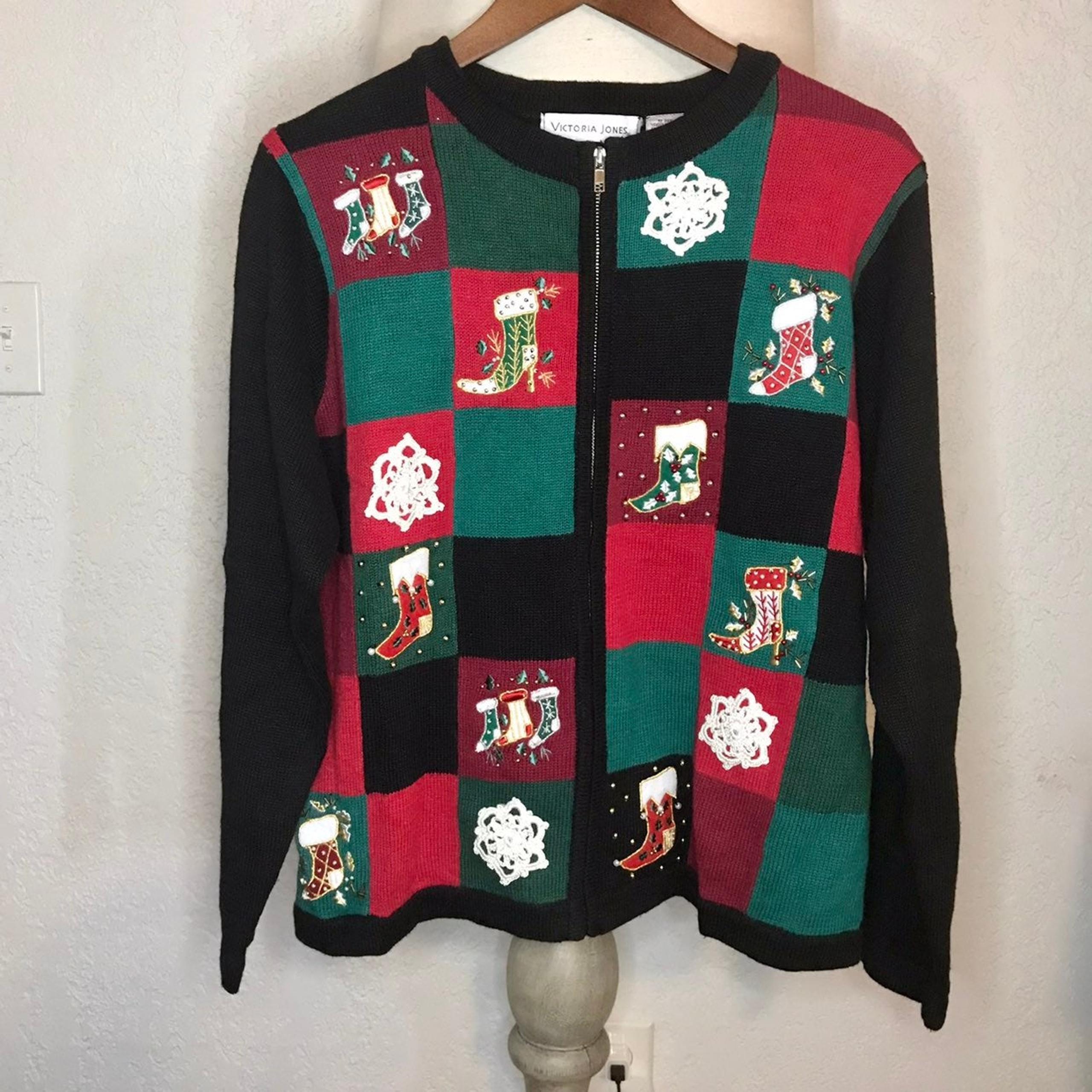 Victoria Jones Christmas Sweater Sz L