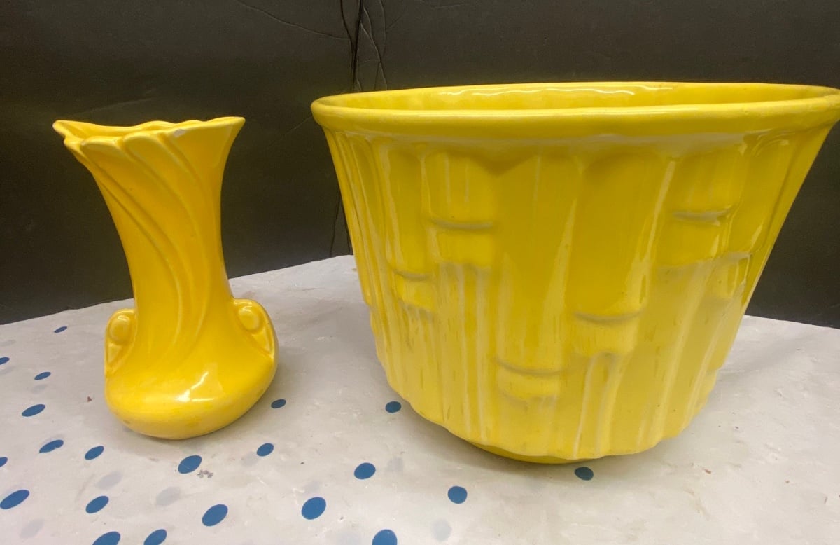 Vintage McCoy bowl and vase