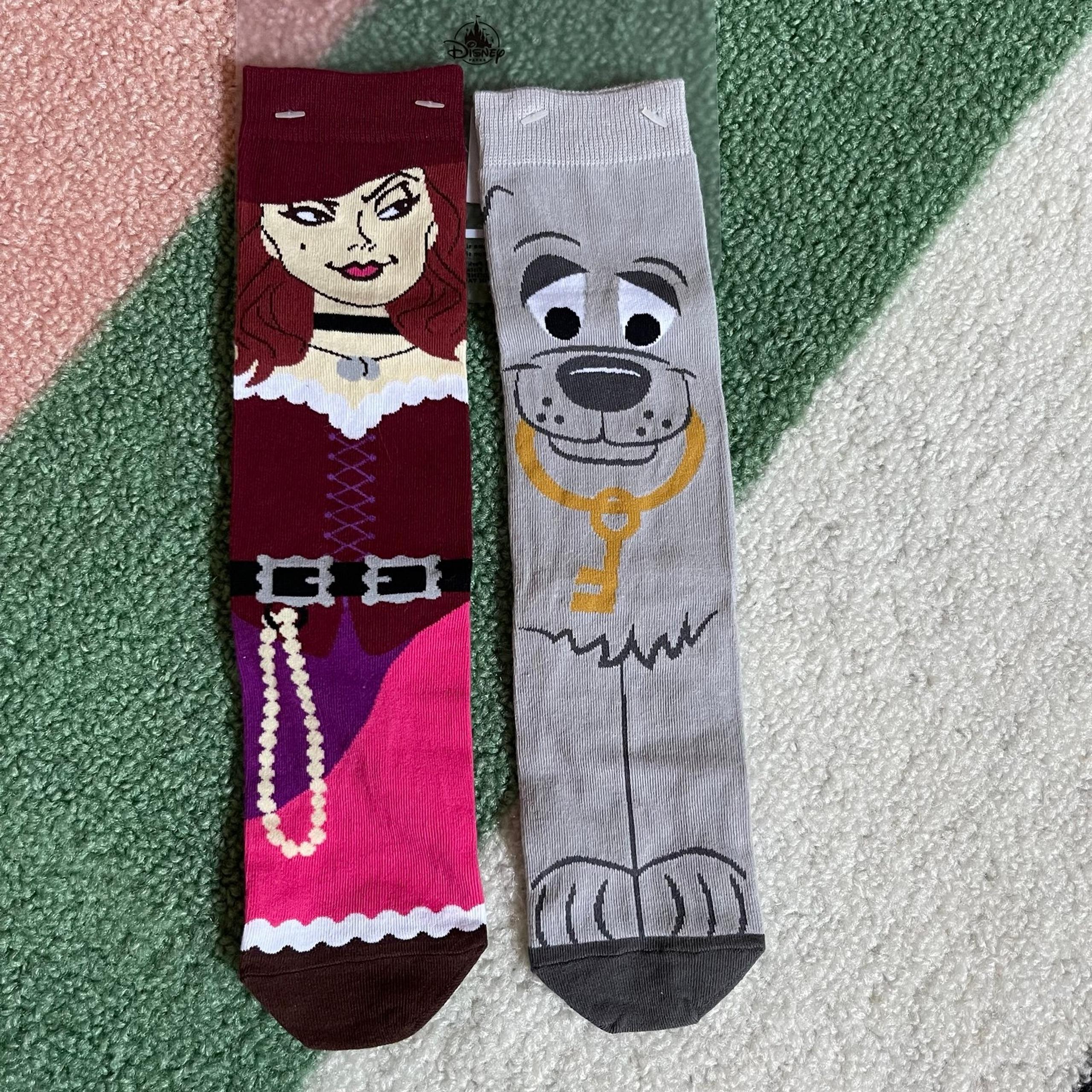 Disney Parks Pirates of the Caribbean Redd & Dog with Key Crew Socks