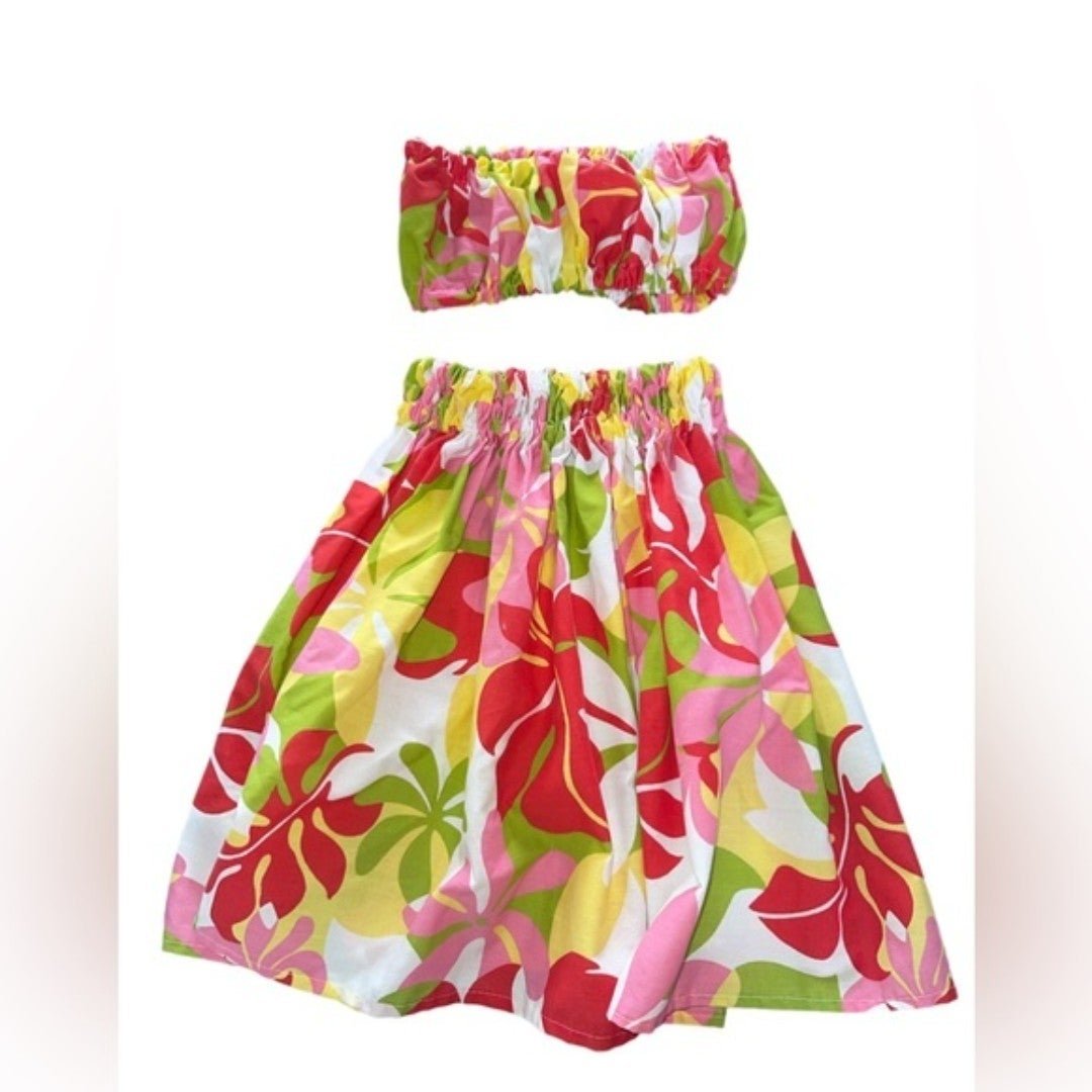 Malulani Designs Hula Keiki Matching Set Fits Girls 6-7yrs