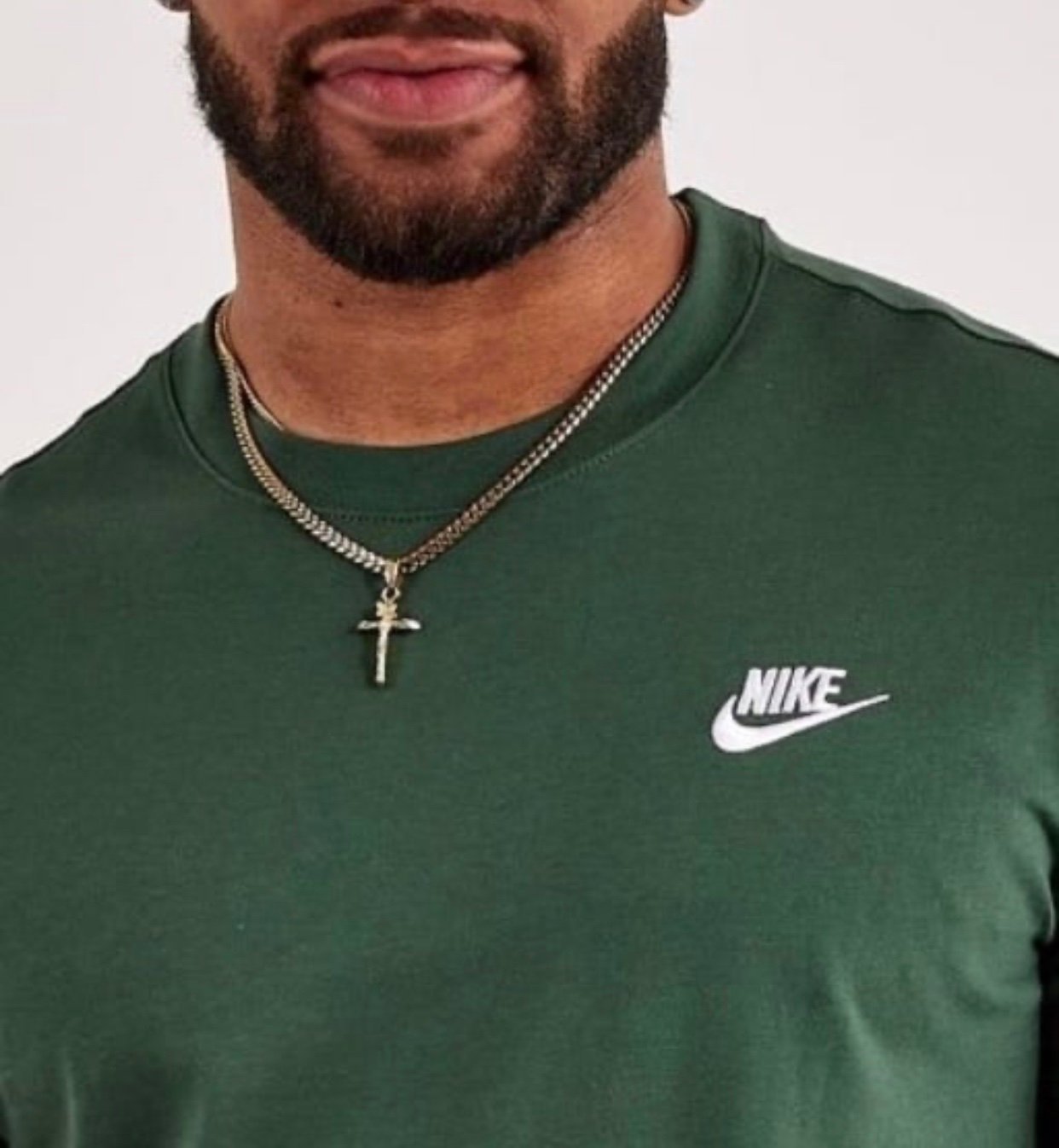 Nike Sportswear® Long Sleeve Club Tee in Dark Royal Fir Green 363282 - Ⓛ *NWT!