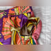 Zara Purple Pink Yellow Vibrant Patterned Satin Effect Boho Palazzo Pants -Large