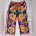 Zara Purple Pink Yellow Vibrant Patterned Satin Effect Boho Palazzo Pants -Large