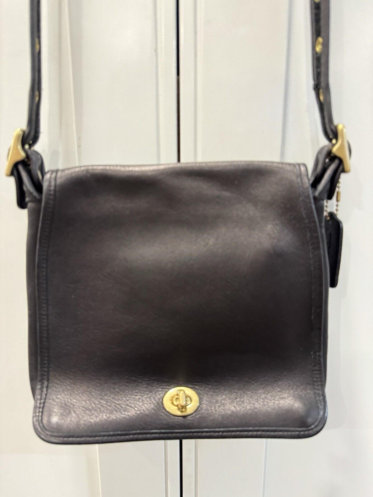 COACH Vintage 9076 Luxury Leather Legacy Companion Fap Crossbody Bag Black