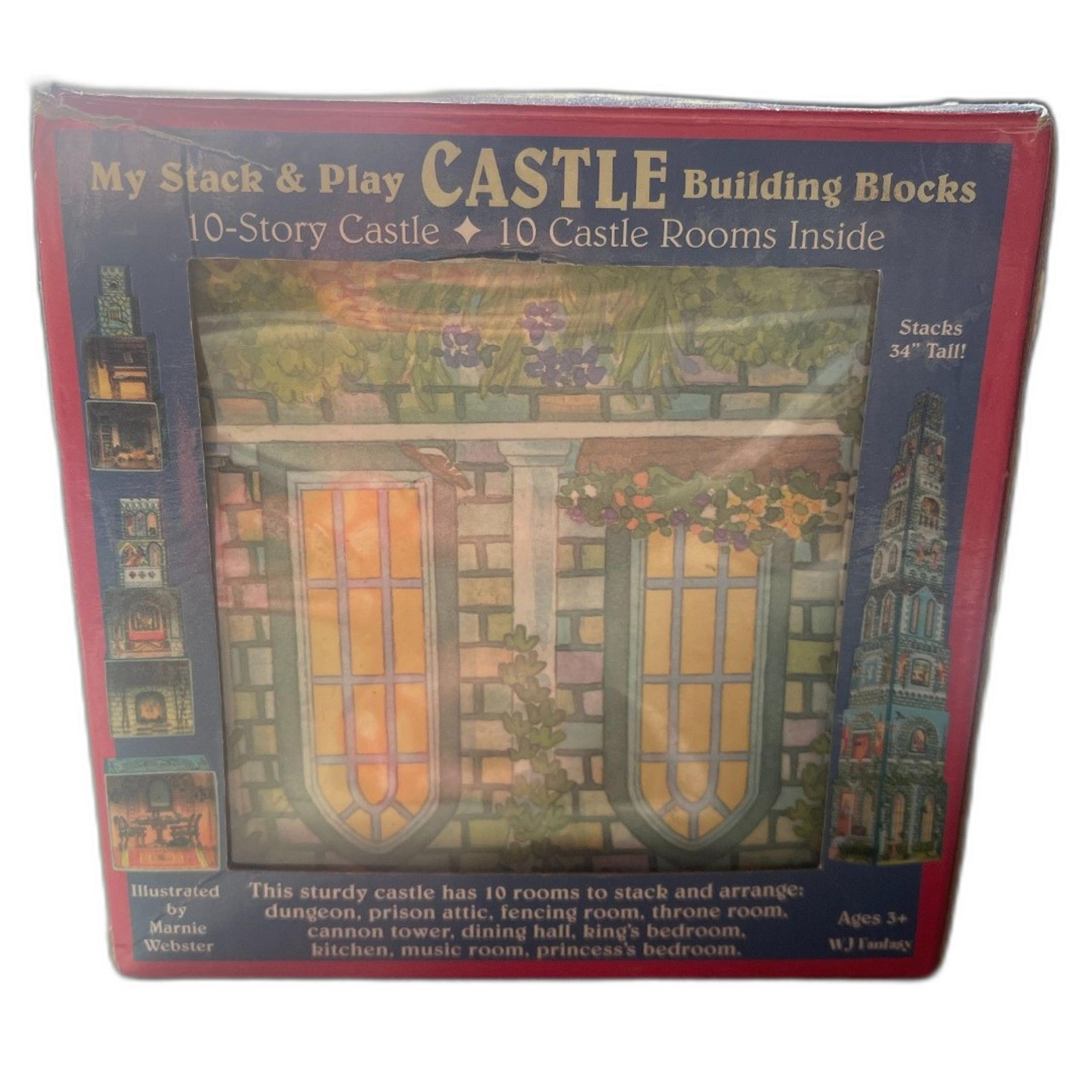 Vintage WJ Fantasy My Stack & Play Castle Building Blocks Stacking STEM Toy