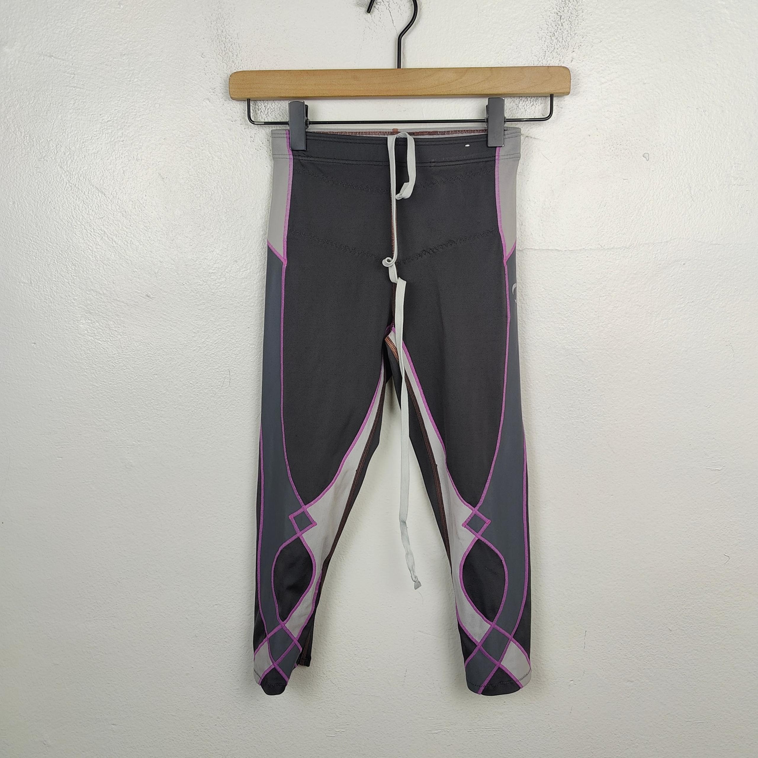 CW-X Stabilyx Joint Support 3/4 Compression Tight Womens XS Black Purple Gym