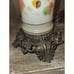 Antique Oil Lamp With Handprinted Flowers Converted Lamp Base Boudoir Lamp