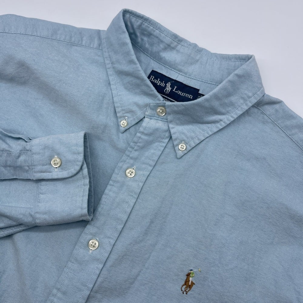 NWT Vintage Ralph Lauren Classic Fit Shirt Men Extra Large Light Blue Flesh Pony