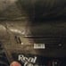 Brown leather motorcycle jacket.