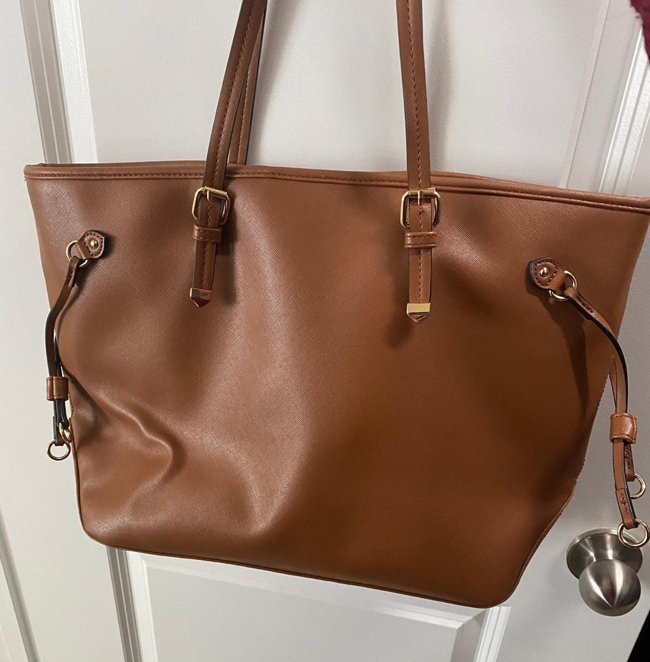 JustFab Cognac Faux Leather Tote/Purse