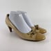 Salvatore Ferragamo women's Naturals Beige Stitch heel Shoes US 9.5 AA Bow Pumps