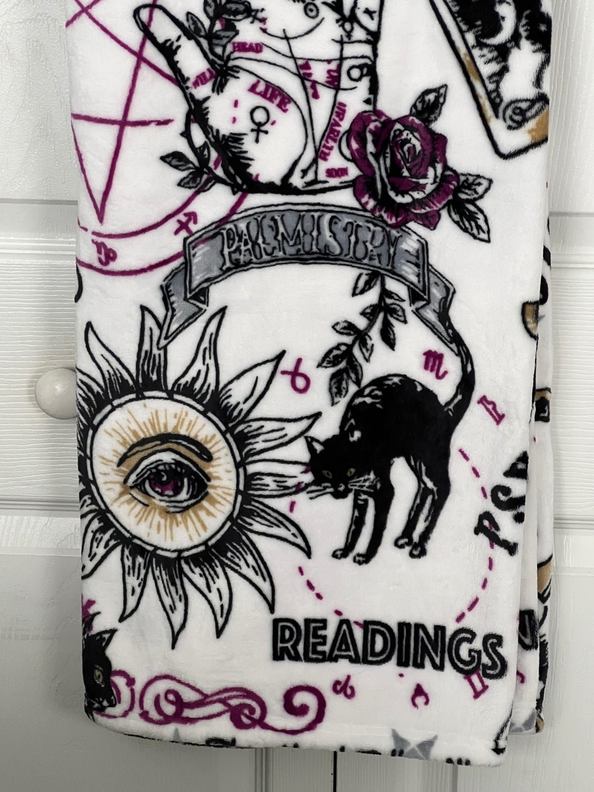 Witchy fortune teller throw blanket