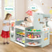 Kids Grocery Store Playset with Vending Machine Checkout Counter Coffee Maker