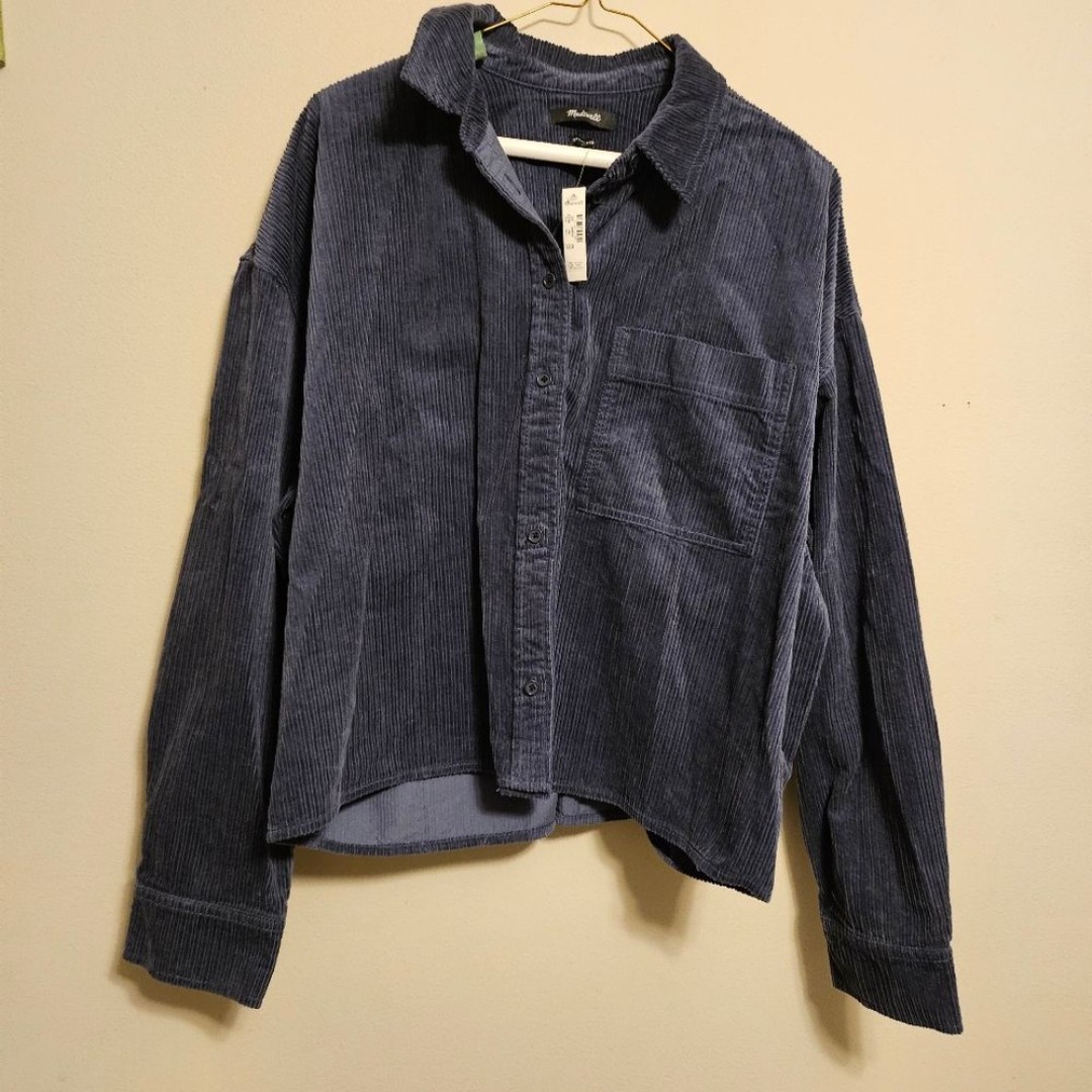 Madewell XXL Oversized Variegated Corduroy Button-Up Shirt Long Sleeve NWT