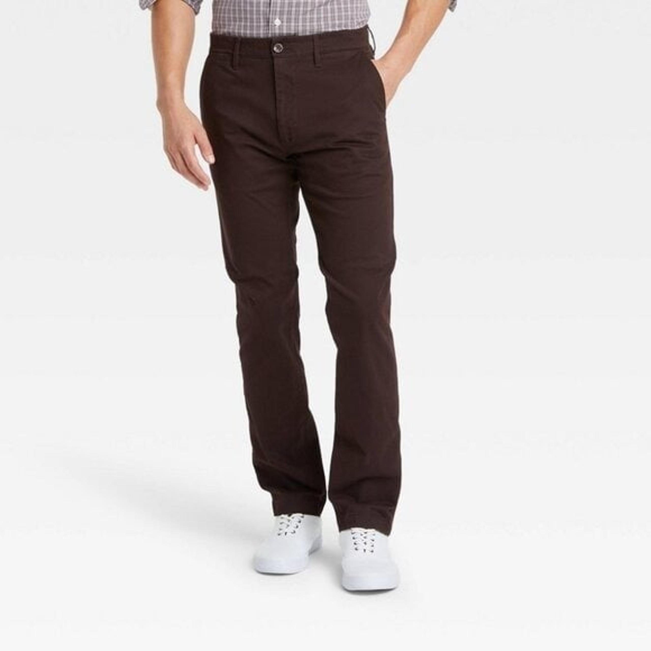 NEW! Men's Every Wear Slim Fit Chino Pants, Brown - Goodfellow - 42x34