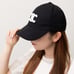 Black Embroidered Logo Cap