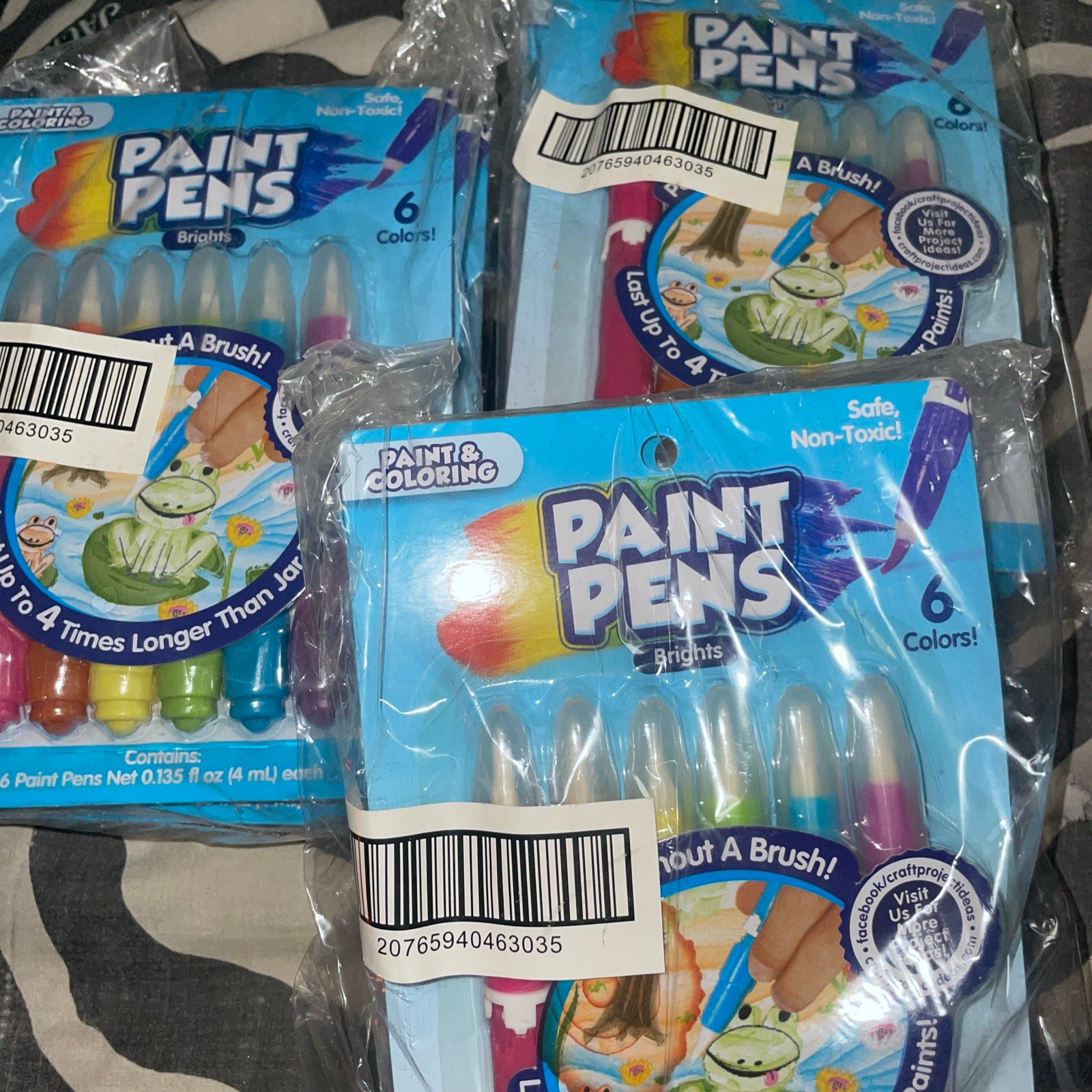 Paint pans with brush brights colors 9 packs of 6