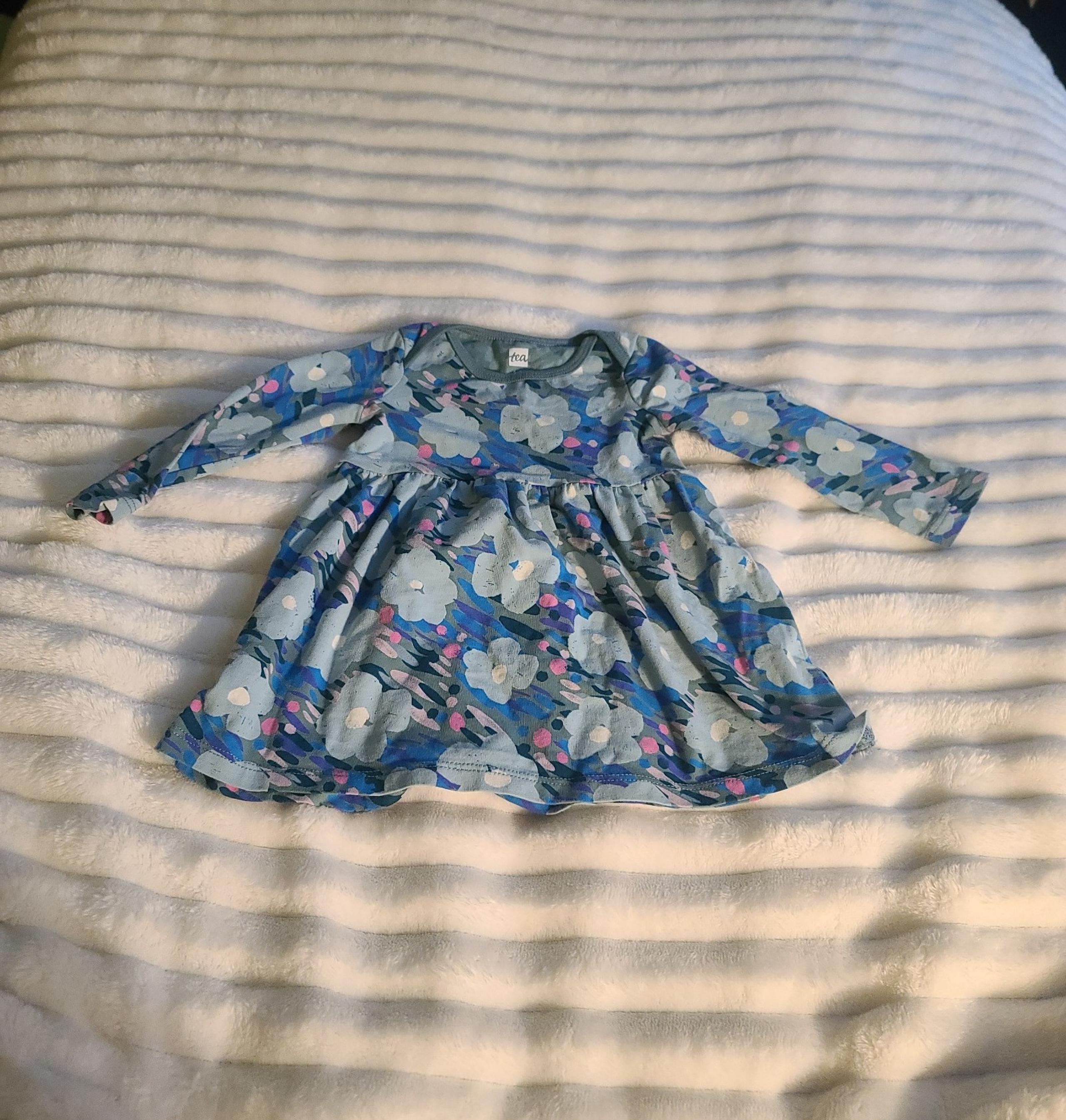 Tea Collection Monet's Garden long sleeved floral dress size 6-9 months